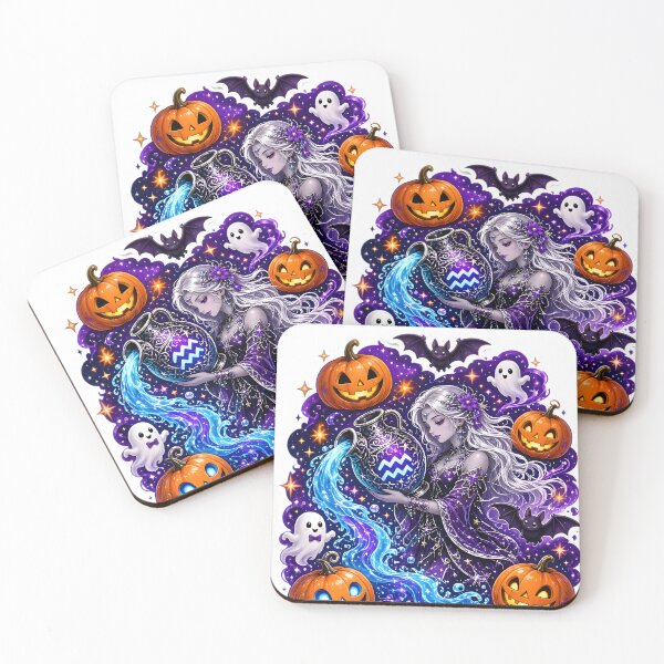 Item preview, Aquarius Halloween Witch Mystical Art designed and sold by Zodiac Celestial Art.