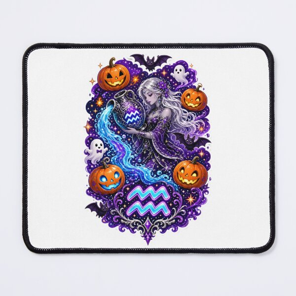 Item preview, Aquarius Halloween Witch Mystical Art designed and sold by Zodiac Celestial Art.