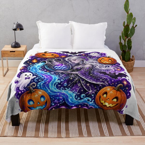 Item preview, Aquarius Halloween Witch Mystical Art designed and sold by Zodiac Celestial Art.