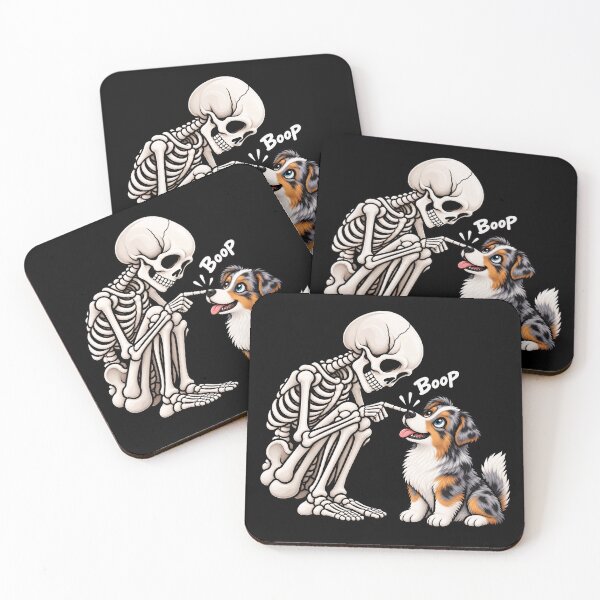 Item preview, Funny Skeleton Australian Shepherd Dog Boop Halloween Design Mom Dad designed and sold by rafaeltto.