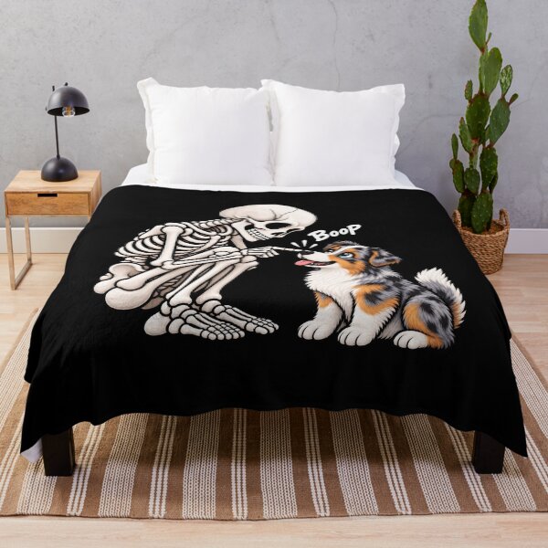 Artikelvorschau, Lustiges Skelett-Design mit australischem Schäferhund (Boop) für Halloween – Mama & Papa entworfen und verkauft von rafaeltto.