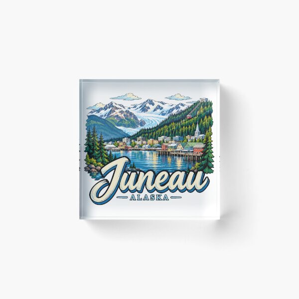 Aperçu de l'œuvre Cadeau souvenir de voyage à Juneau, Alaska, dessiné à la main créée et vendue par MichaeIRellov.