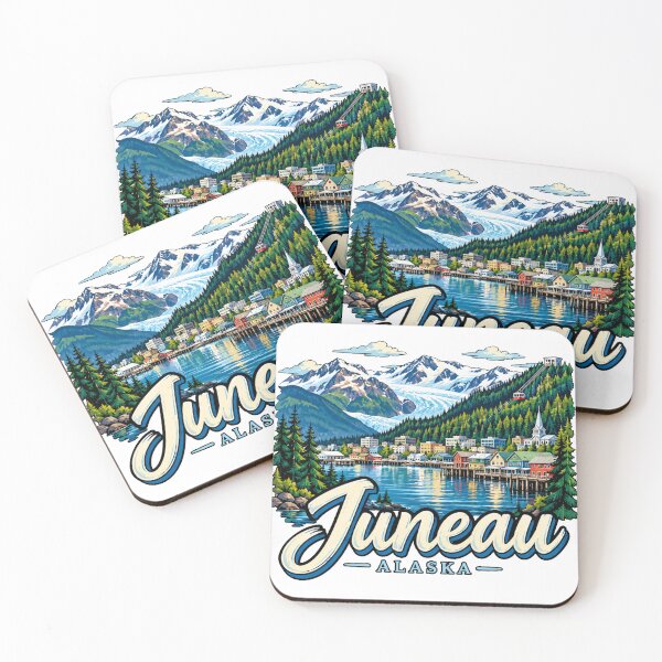 Item preview, Hand Drawn Juneau Alaska Travel Souvenir Landmark Gift designed and sold by MichaeIRellov.