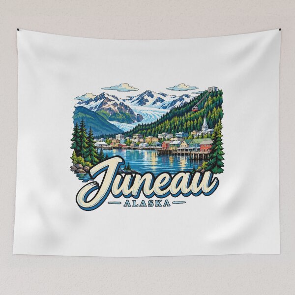 Item preview, Hand Drawn Juneau Alaska Travel Souvenir Landmark Gift designed and sold by MichaeIRellov.