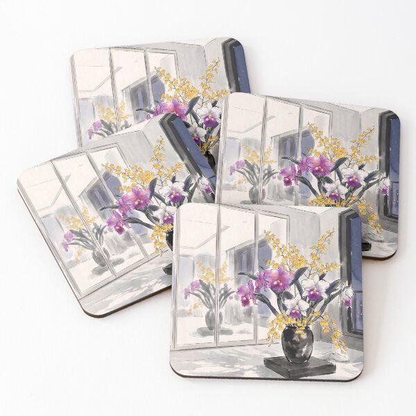 Item preview, Sumi-e Cattleya Orchid Ikebana Art designed and sold by conohitoAI-ArtGallery.
