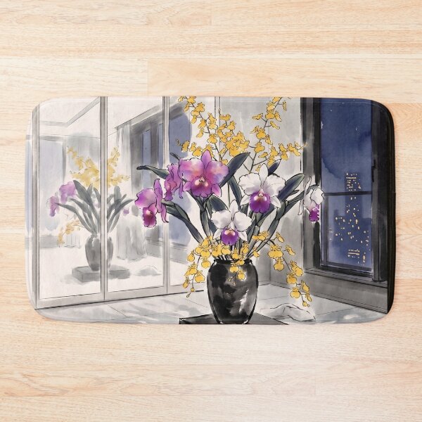 Item preview, Sumi-e Cattleya Orchid Ikebana Art designed and sold by conohitoAI-ArtGallery.