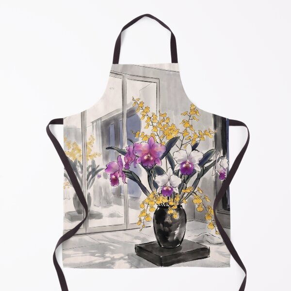 Item preview, Sumi-e Cattleya Orchid Ikebana Art designed and sold by conohitoAI-ArtGallery.