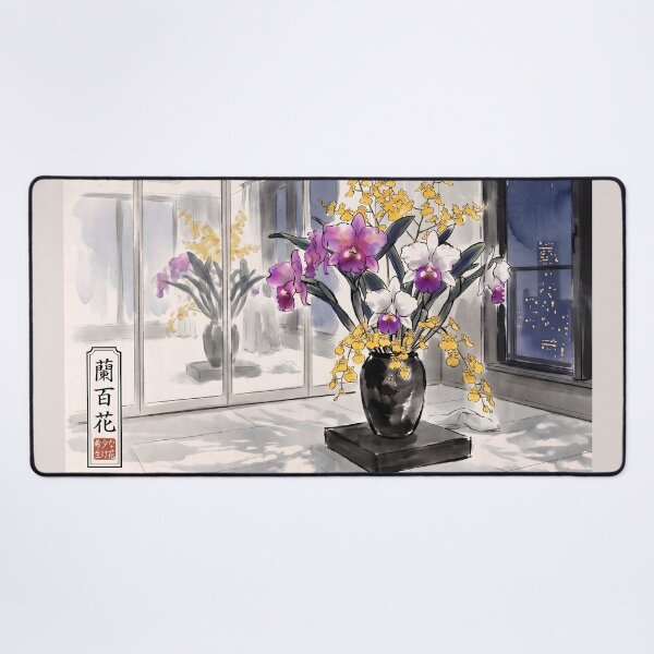 Item preview, Sumi-e Cattleya Orchid Ikebana Art designed and sold by conohitoAI-ArtGallery.