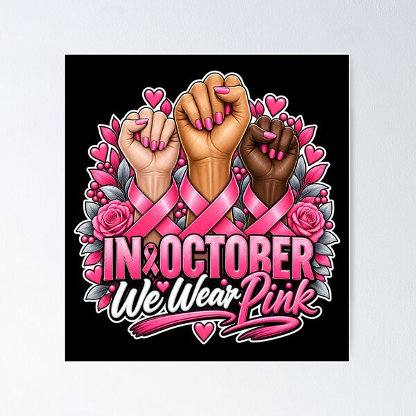 Item preview, In October We Wear Pink Raised Fists designed and sold by Lombardino.