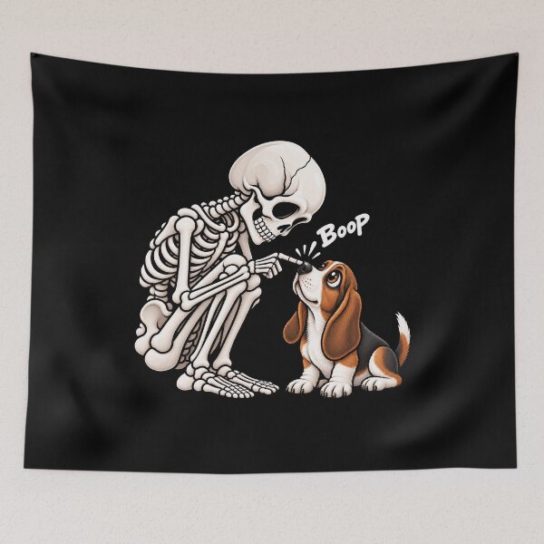 Item preview, Funny Skeleton Basset Hound Dog Boop Halloween Design Mom Dad designed and sold by rafaeltto.