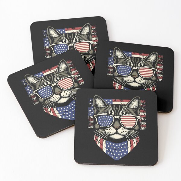 Item preview, Patriotic Cat in American Flag Shades designed and sold by Pawz&Purrz.