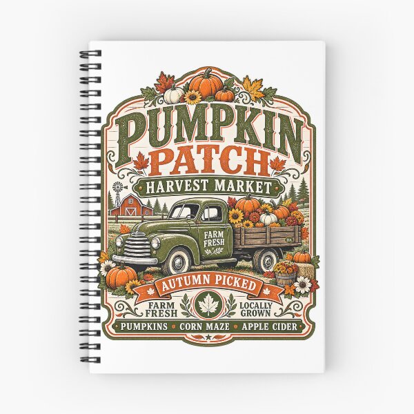 Item preview, Vintage Farm Fresh Pumpkin Patch Vintage Green Truck Harvest Market Art designed and sold by DesignArtist.ia.