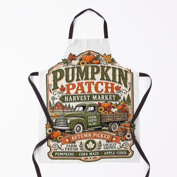 Item preview, Vintage Farm Fresh Pumpkin Patch Vintage Green Truck Harvest Market Art designed and sold by DesignArtist.ia.