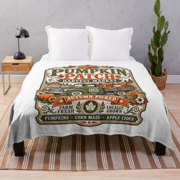 Item preview, Vintage Farm Fresh Pumpkin Patch Vintage Green Truck Harvest Market Art designed and sold by DesignArtist.ia.
