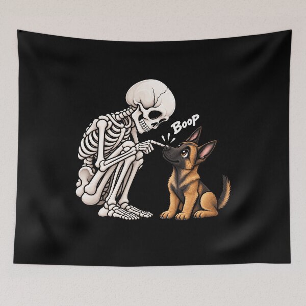 Item preview, Funny Skeleton Belgian Malinois Dog Boop Halloween Design Mom Dad designed and sold by rafaeltto.