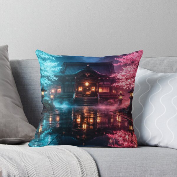 Item preview, Neon Cherry Blossom City Night | Futuristic Japanese Cityscape Illustration | Dreamy Sakura Lights & Cyberpunk Wall Art designed and sold by PaintedPixels01.