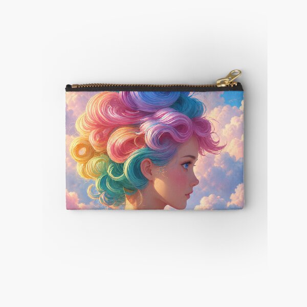 Item preview, Dreamy Rainbow Hair Girl in Pastel Clouds designed and sold by Extravanganzza.