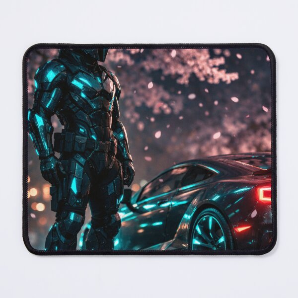 Item preview, Neon Cherry Blossom City Night | Futuristic Japanese Cityscape Illustration | Dreamy Sakura Lights & Cyberpunk Wall Art designed and sold by PaintedPixels01.