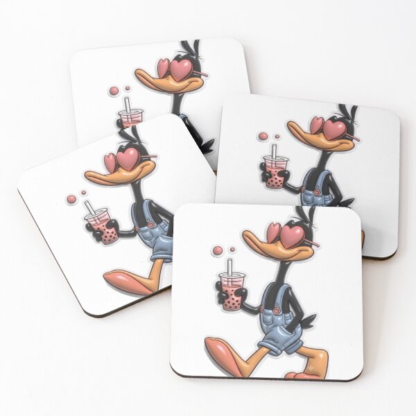 Item preview, Cute Romantic Black Duck Love Bubble Tea Sticker Design designed and sold by BlackSyeth.