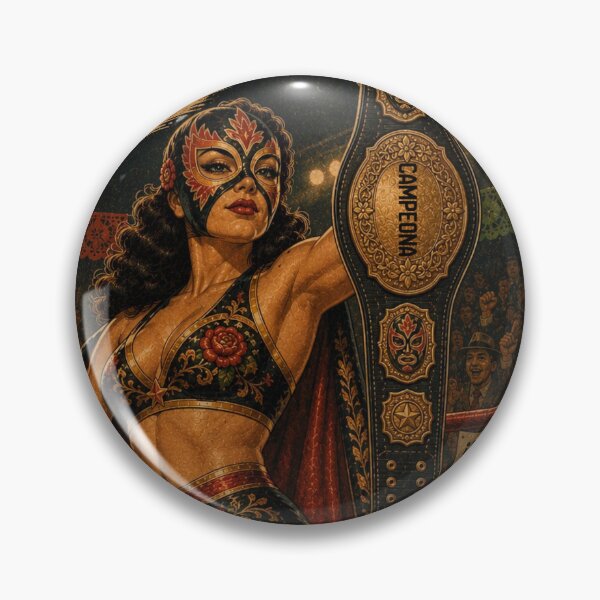 Item preview, La Campeona Reina del Ring – Retro Mexican Luchadora designed and sold by MissSaylor.