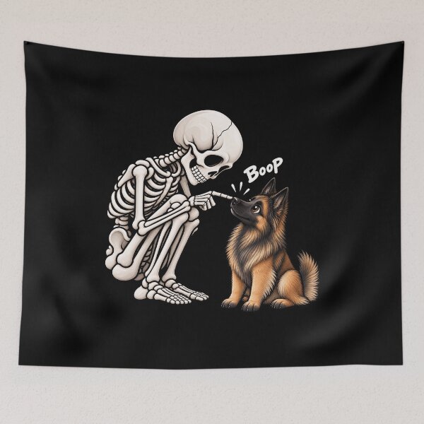 Item preview, Funny Skeleton Belgian Tervuren Dog Boop Halloween Design Mom Dad designed and sold by rafaeltto.