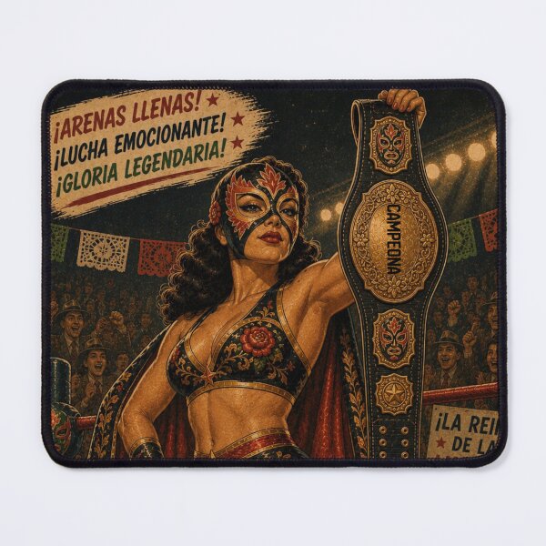 Item preview, La Campeona Reina del Ring – Retro Mexican Luchadora designed and sold by MissSaylor.