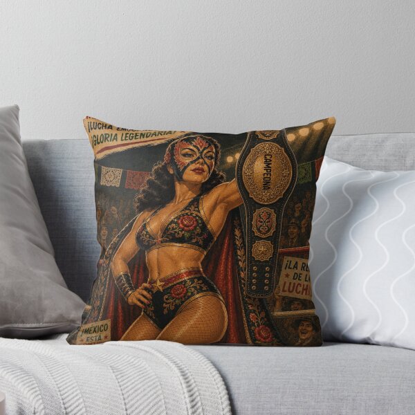 Item preview, La Campeona Reina del Ring – Retro Mexican Luchadora designed and sold by MissSaylor.