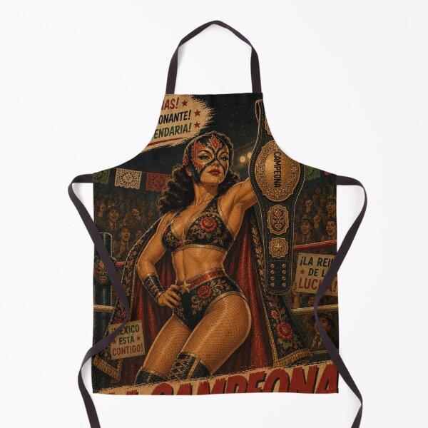 Item preview, La Campeona Reina del Ring – Retro Mexican Luchadora designed and sold by MissSaylor.