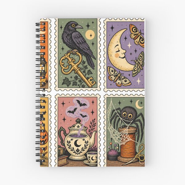 Item preview, Vintage Halloween Stamps Whimsical Spooky Aesthetic designed and sold by SayMaria.