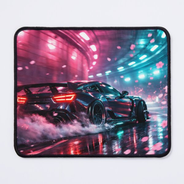 Item preview, Neon Cherry Blossom City Night | Futuristic Japanese Cityscape Illustration | Dreamy Sakura Lights & Cyberpunk Wall Art designed and sold by PaintedPixels01.