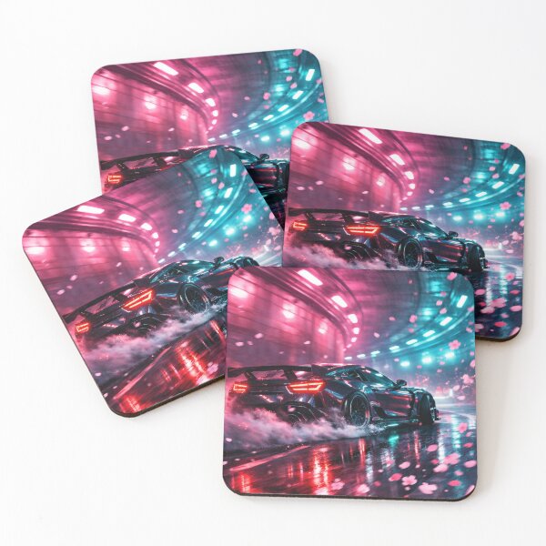 Item preview, Neon Cherry Blossom City Night | Futuristic Japanese Cityscape Illustration | Dreamy Sakura Lights & Cyberpunk Wall Art designed and sold by PaintedPixels01.