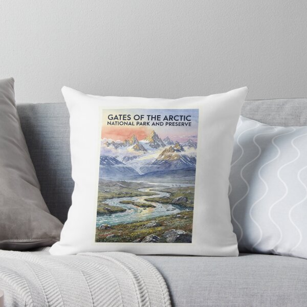 Artikelvorschau, Gates of the Arctic Nationalpark und Naturschutzgebiet Alaska Vintage-Aquarell Reise entworfen und verkauft von Teelogic.