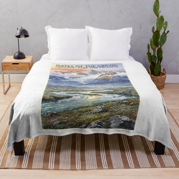 Item preview, Gates of the Arctic National Park and Preserve Alaska Vintage Watercolor Travel designed and sold by Teelogic.