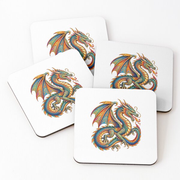 Item preview, Colorful Bohemian Dragon – Ornamental Fantasy Dragon Art designed and sold by PeanutGalSean.