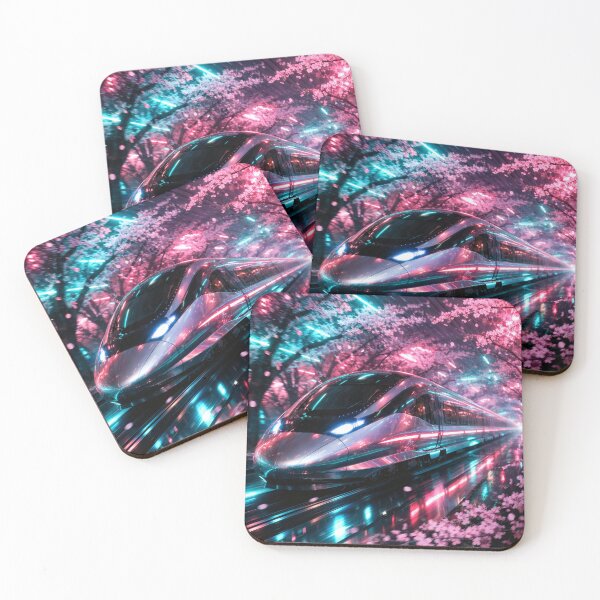 Item preview, Neon Cherry Blossom City Night | Futuristic Japanese Cityscape Illustration | Dreamy Sakura Lights & Cyberpunk Wall Art designed and sold by PaintedPixels01.