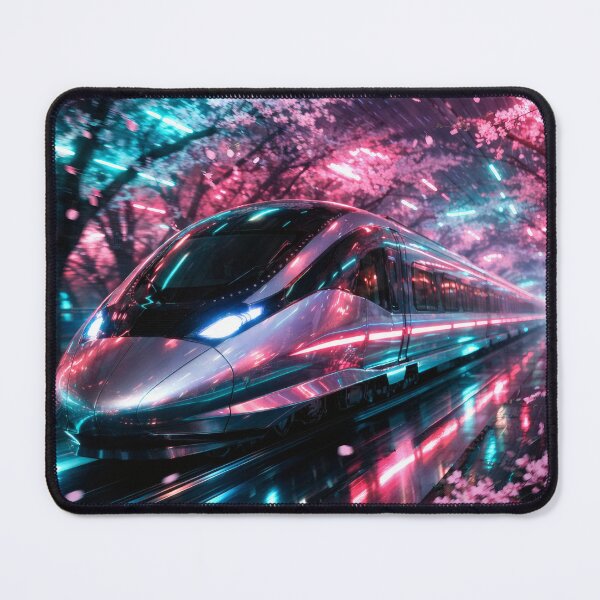 Item preview, Neon Cherry Blossom City Night | Futuristic Japanese Cityscape Illustration | Dreamy Sakura Lights & Cyberpunk Wall Art designed and sold by PaintedPixels01.