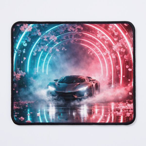 Item preview, Neon Cherry Blossom City Night | Futuristic Japanese Cityscape Illustration | Dreamy Sakura Lights & Cyberpunk Wall Art designed and sold by PaintedPixels01.