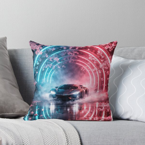 Item preview, Neon Cherry Blossom City Night | Futuristic Japanese Cityscape Illustration | Dreamy Sakura Lights & Cyberpunk Wall Art designed and sold by PaintedPixels01.