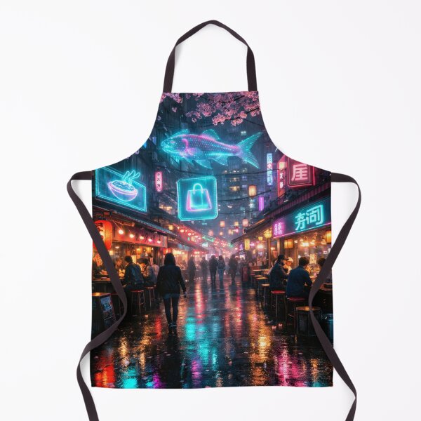 Item preview, Neon Cherry Blossom City Night | Futuristic Japanese Cityscape Illustration | Dreamy Sakura Lights & Cyberpunk Wall Art designed and sold by PaintedPixels01.