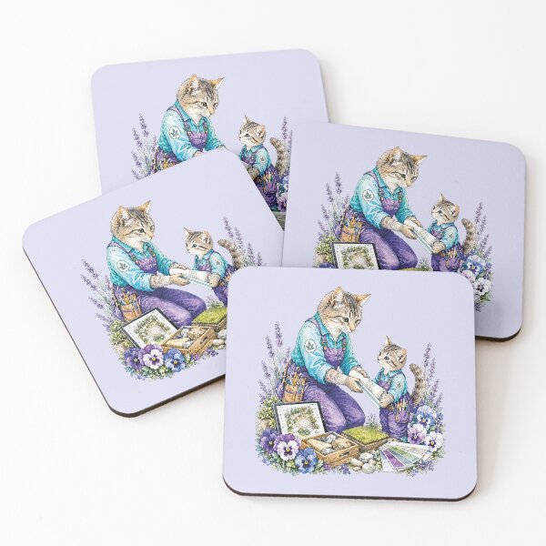 Item preview, Mother Cat Teaching Her Cute Kitten designed and sold by the artedivino.
