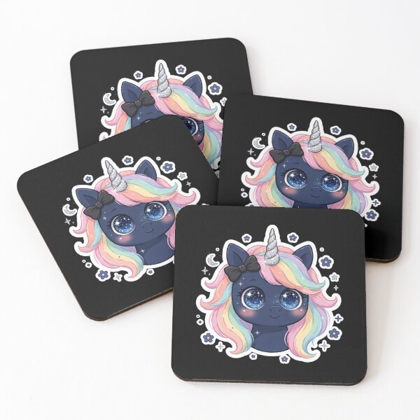 Item preview, Pastel Rainbow Galaxy Unicorn | Cute Midnight Kawaii Unicorn designed and sold by HealingEraInk.