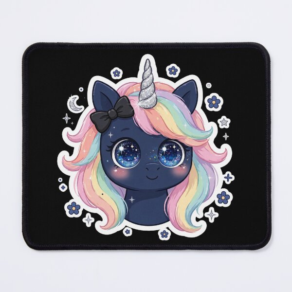 Item preview, Pastel Rainbow Galaxy Unicorn | Cute Midnight Kawaii Unicorn designed and sold by HealingEraInk.
