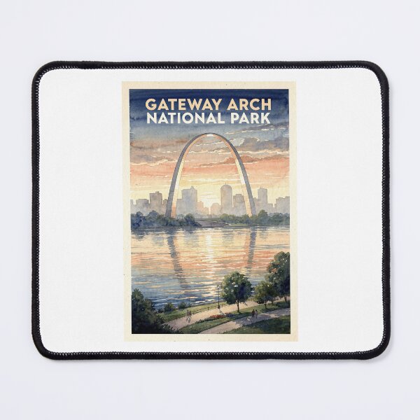 Item preview, Gateway Arch National Park Missouri Vintage Watercolor Travel designed and sold by Teelogic.