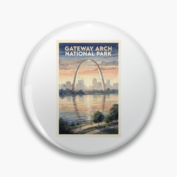 Item preview, Gateway Arch National Park Missouri Vintage Watercolor Travel designed and sold by Teelogic.