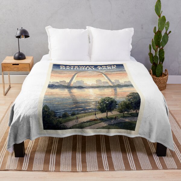Item preview, Gateway Arch National Park Missouri Vintage Watercolor Travel designed and sold by Teelogic.