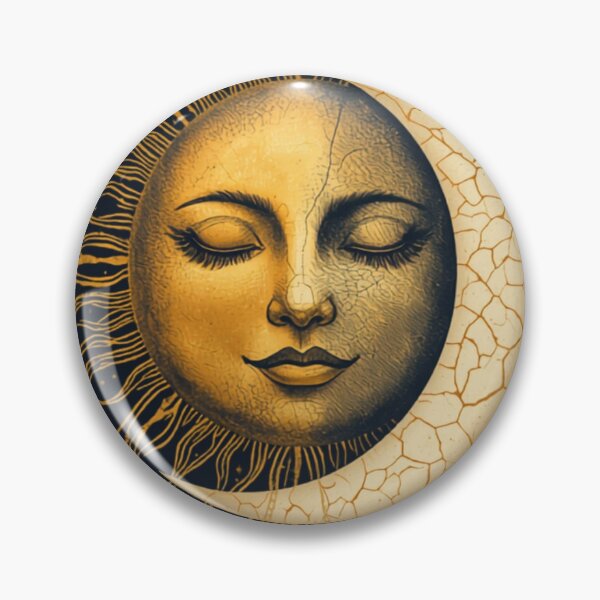 Item preview, Celestial Sun and Crescent Moon Face designed and sold by Stardustcoveco.