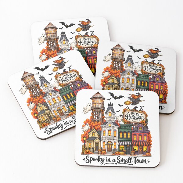 Item preview, Spooky in a Small Town Halloween Haunted House Village Art designed and sold by DesignArtist.ia.