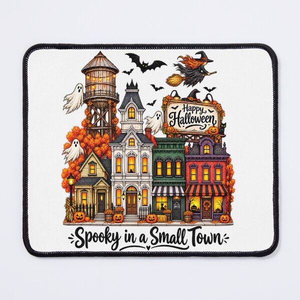 Item preview, Spooky in a Small Town Halloween Haunted House Village Art designed and sold by DesignArtist.ia.