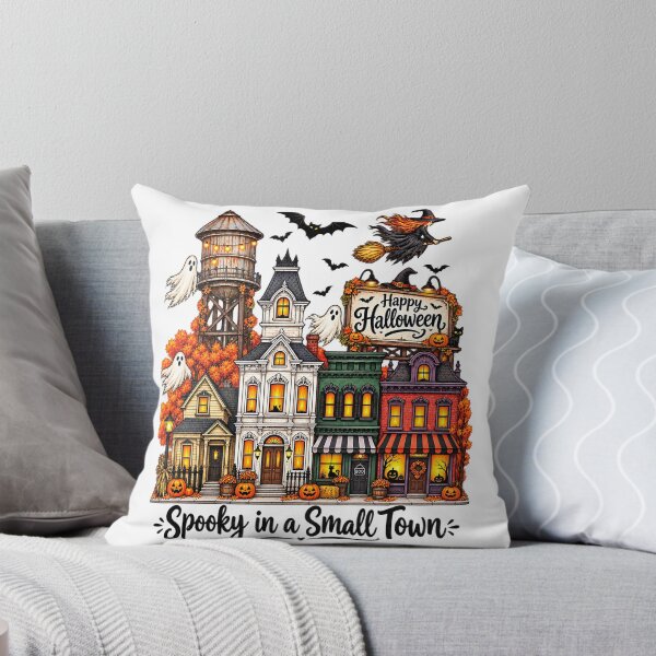 Item preview, Spooky in a Small Town Halloween Haunted House Village Art designed and sold by DesignArtist.ia.