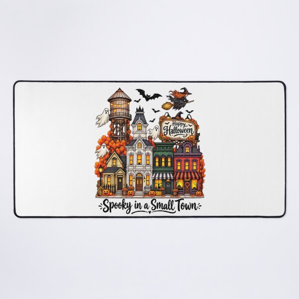 Item preview, Spooky in a Small Town Halloween Haunted House Village Art designed and sold by DesignArtist.ia.